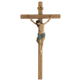 Kruzifix Mod. Siena rechten Kreuz Grödnertal Holz antikisiert