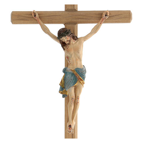 Kruzifix Mod. Siena rechten Kreuz Grödnertal Holz antikisiert 2