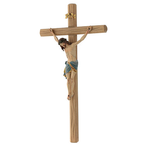 Kruzifix Mod. Siena rechten Kreuz Grödnertal Holz antikisiert 4