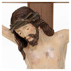 Crucifijo cruz recta Cristo Siena capa oro de tíbar antiguo 124 cm