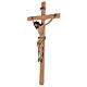 Crucifix croix droite Christ Sienne pagne or massif vieilli 124 cm s3
