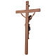 Crucifix croix droite Christ Sienne pagne or massif vieilli 124 cm s8