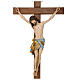 Crucifix croix droite Christ Sienne pagne or massif vieilli 124 cm s3