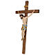 Crucifix croix droite Christ Sienne pagne or massif vieilli 124 cm s5