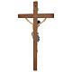 Crucifix croix droite Christ Sienne pagne or massif vieilli 124 cm s11