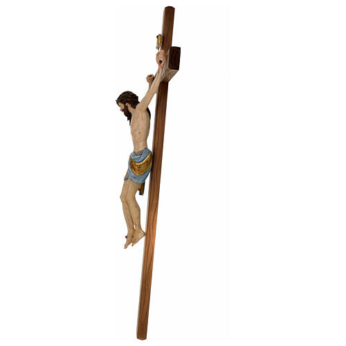 Crocefisso croce diritta Cristo Siena manto oro zecchino antico 124 cm 9