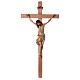 Krucyfiks prosty krzyż, Chrystus mod. Siena, szata wyk. antykowane czyste złoto, 124 cm s1