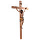 Krucyfiks prosty krzyż, Chrystus mod. Siena, szata wyk. antykowane czyste złoto, 124 cm s5
