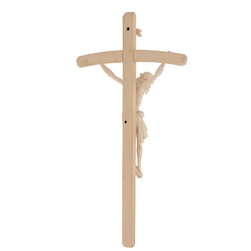 Crucifix bois naturel Christ Sienne croix courbée 5
