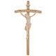 Crucifix bois naturel Christ Sienne croix courbée s1
