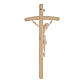 Crucifix bois naturel Christ Sienne croix courbée s5