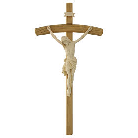 Crocefisso legno naturale Cristo Siena croce curva