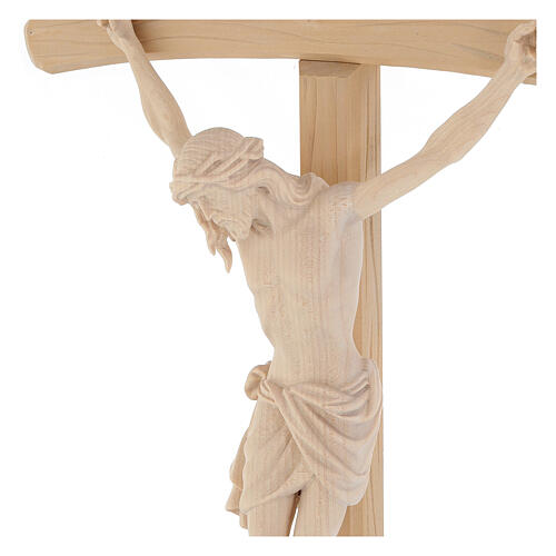 Crocefisso legno naturale Cristo Siena croce curva 2