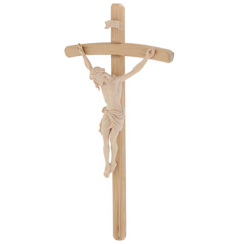 Crucifixo madeira natural Cristo Siena cruz curva 4