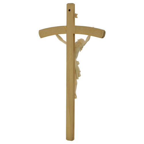 Crucifixo madeira natural Cristo Siena cruz curva 5