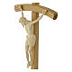 Crucifixo madeira natural Cristo Siena cruz curva s2