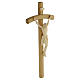 Crucifixo madeira natural Cristo Siena cruz curva s3