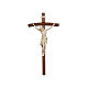 Crucifix with Jesus Christ statue Siena model in wax with golden thread and curved cross s1