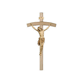 Crocefisso brunito 3 colori Cristo Siena croce curva