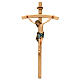 Kruzifix Mod. Siena kurven Kreuz bemalten Grödnertal Holz s1