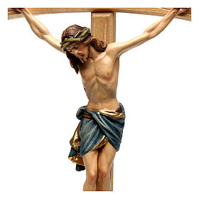 Crucifix with Jesus Christ statue Siena model, coloured curved cross