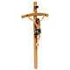 Crucifijo Cristo Siena cruz curva coloreada s4