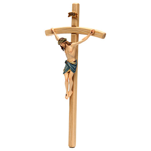 Krucyfiks Chrystus Siena, krzyż wygiete ramiona, malowany 3