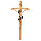 Krucyfiks Chrystus Siena, krzyż wygiete ramiona, malowany s1