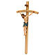 Krucyfiks Chrystus Siena, krzyż wygiete ramiona, malowany s3