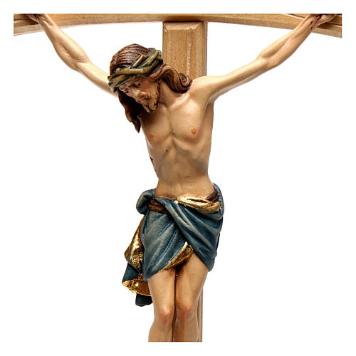 Crucifix with Jesus Christ statue Siena model, coloured curved cross 2