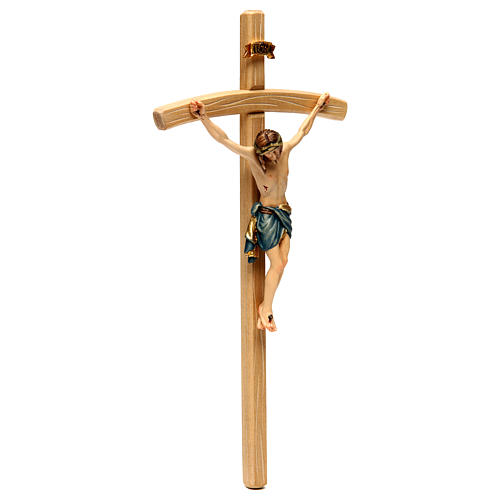 Crucifix with Jesus Christ statue Siena model, coloured curved cross 4