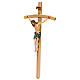 Crucifix with Jesus Christ statue Siena model, coloured curved cross s3