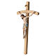 Crucifijo oro de tíbar antiguo Cristo Siena cruz curva s5