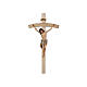 Crucifix or massif vieilli Christ Sienne croix courbée s1