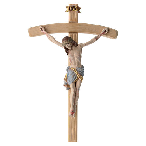 Crucifixo ouro maciço antigo Cristo Siena cruz curva 4