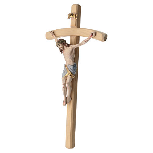 Crucifixo ouro maciço antigo Cristo Siena cruz curva 5