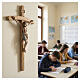 Crucifixo ouro maciço antigo Cristo Siena cruz curva s2