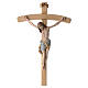 Crucifixo ouro maciço antigo Cristo Siena cruz curva s4