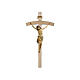 Crucifix croix courbée Christ Sienne pagne or massif vieilli 124 cm s1