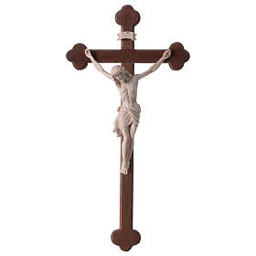 Crucifix with Jesus Christ statue Siena model in burnished natural wood Baroque style