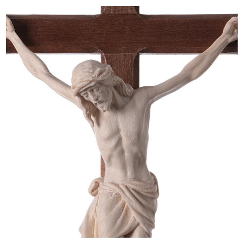 Crucifix with Jesus Christ statue Siena model in burnished natural wood Baroque style 2