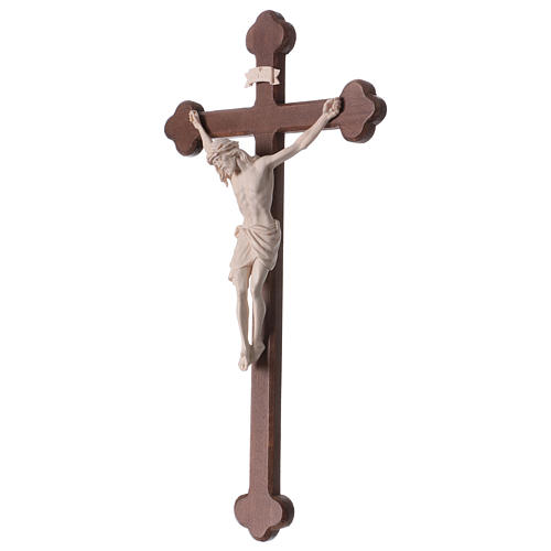 Crucifix with Jesus Christ statue Siena model in burnished natural wood Baroque style 3