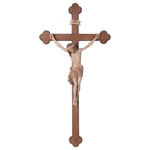 Crucifix Christ Sienne croix baroque brunie 3 tons 1