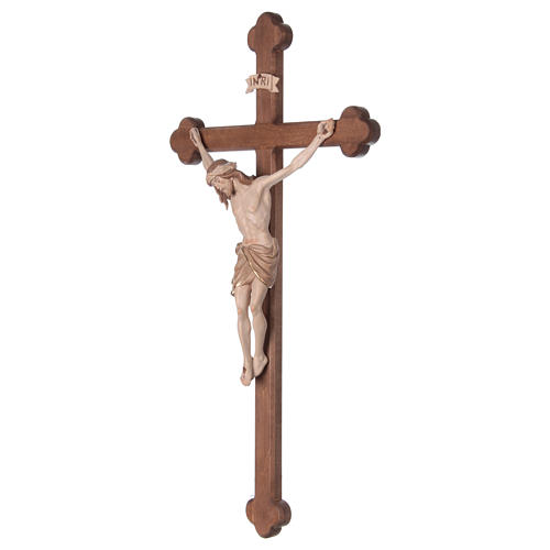 Crucifix Christ Sienne croix baroque brunie 3 tons 3