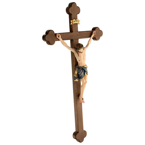Kruzifix bemalten Grödnertal Holz Mod. Siena Barock Stil Kreuz braun 2