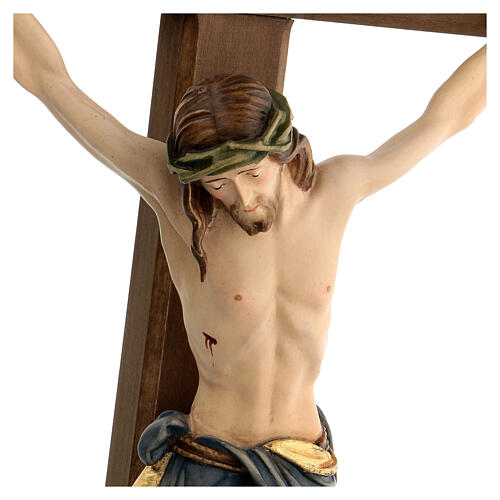 Kruzifix bemalten Grödnertal Holz Mod. Siena Barock Stil Kreuz braun 3