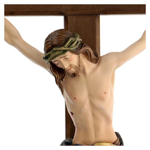Kruzifix bemalten Grödnertal Holz Mod. Siena Barock Stil Kreuz braun 6