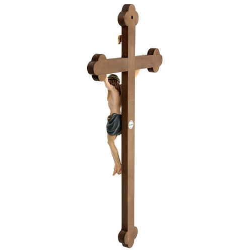 Kruzifix bemalten Grödnertal Holz Mod. Siena Barock Stil Kreuz braun 8