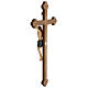 Kruzifix bemalten Grödnertal Holz Mod. Siena Barock Stil Kreuz braun s8