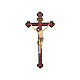 Crucifix coloré Christ Sienne croix baroque vieillie s1